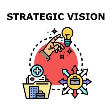 Strategic vision development planning and business strategy concept Stockillustratie