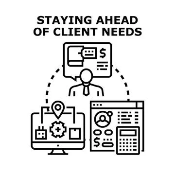 Strategizing client needs and business development success 库存插图