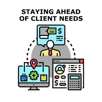 Strategizing client needs and business development success 스톡 일러스트