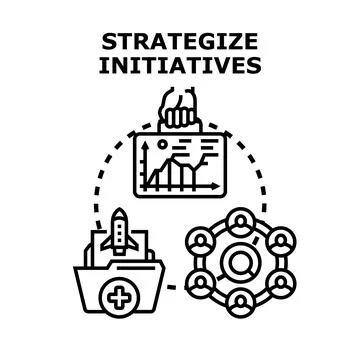 Strategizing initiatives for business process development planning Stock Illustration