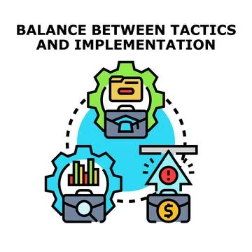Strategizing, planning, and implementing business tactics 库存插图