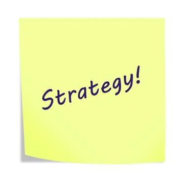 Strategy 3d illustration post note reminder on white with clipping path Stock Illustration