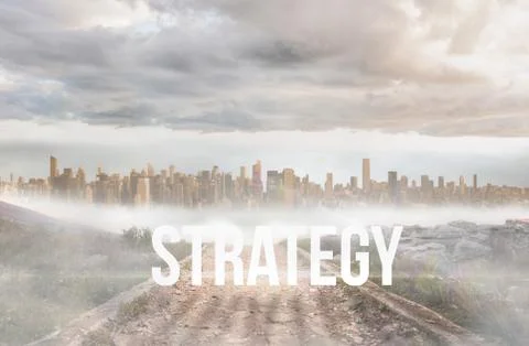 Strategy against stony path leading to large urban sprawl Stock Illustration