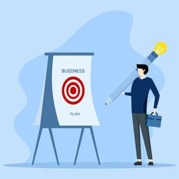 Strategy and develop plan for success and win business competition concept Stock Illustration