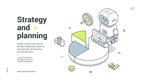 Strategy And Planning Business Analysis Isometric Banner Vector Illustration Stock Illustration