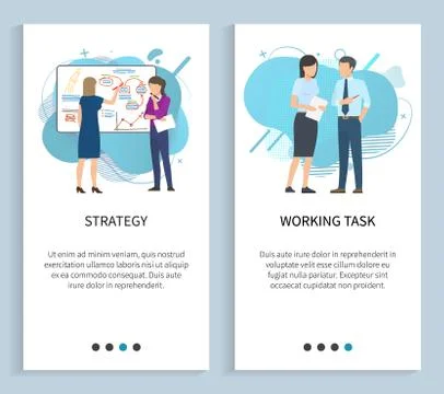 Strategy and Work Task, Planning and Discussion Illustrazione stock