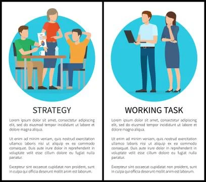 Strategy and Working Task Vector Illustration 스톡 일러스트