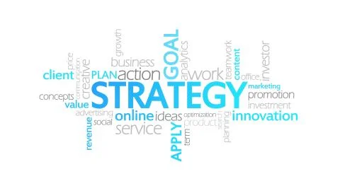 Strategy, Animated Typography Stock Illustration