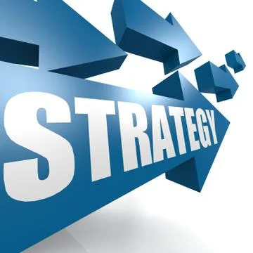 Strategy arrow in blue Stock Illustration