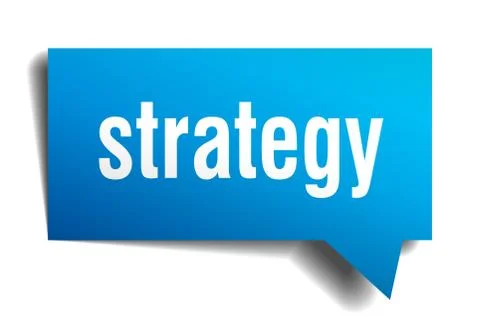 Strategy blue 3d speech bubble Stock Illustration
