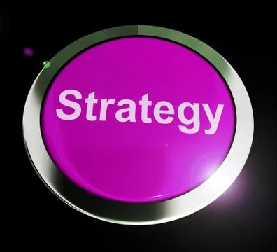 Strategy Button For Business Solutions Or Goals Illustrazione stock