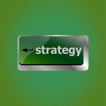 Strategy button on computer keyboard key button Stock Illustration