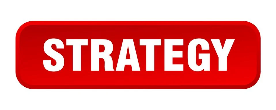 Strategy button. strategy square 3d push button Illustrazione stock