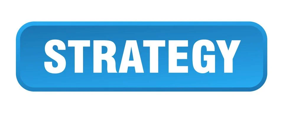 Strategy button. strategy square 3d push button Illustrazione stock