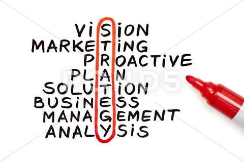 Strategy chart with red marker Stock Photos
