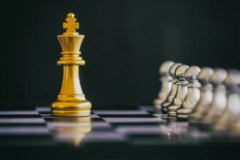 Strategy chess battle Intelligence challenge game on chessboard. Success the  Stock Photos