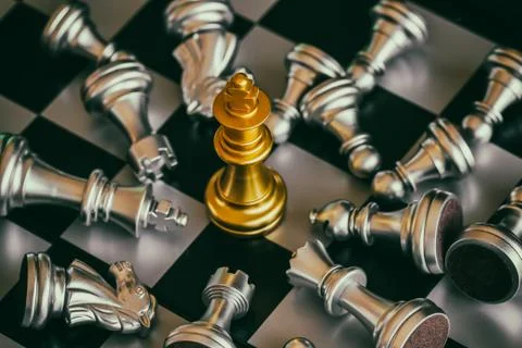 Strategy chess battle Intelligence challenge game on chessboard. Success the  Stock Photos