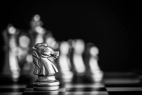 Strategy chess battle Intelligence challenge game on chessboard. Success the  Stock Photos