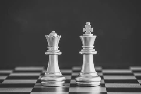 Strategy chess battle Intelligence challenge game on chessboard. Success the  Foto stock