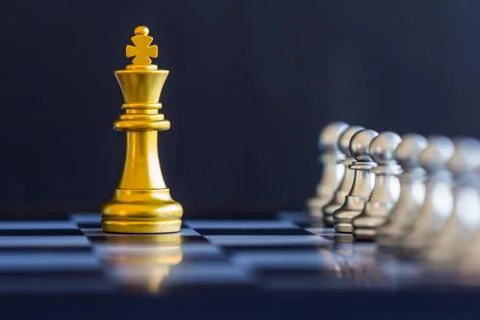 Strategy chess battle Intelligence challenge game on chessboard. Success the  Stock Photos
