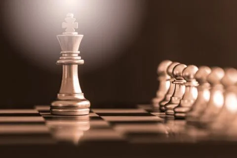 Strategy chess battle Intelligence challenge game on chessboard. Success the  Stock Photos