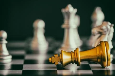 Strategy chess battle Intelligence challenge game on chessboard. Success the  Stock Photos