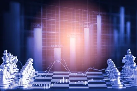 Strategy chess battle Intelligence challenge game on chessboard. Success the  Stock Photos