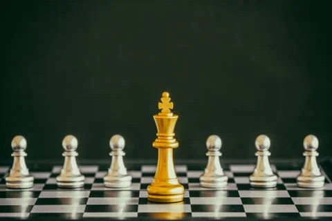 Strategy chess battle Intelligence challenge game on chessboard. Success the  Stock Photos