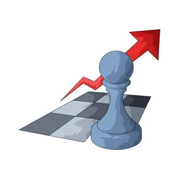 Strategy chess illustration 库存插图