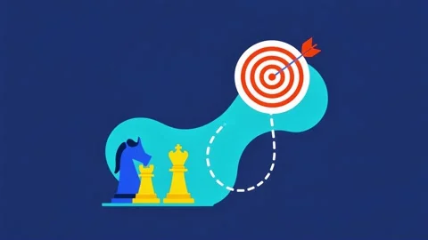 Strategy Chess Pieces and Target Arrow Animation 스톡 동영상 339168687