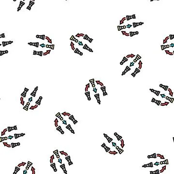 Strategy chess vector seamless pattern Stock Illustration