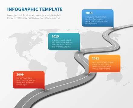 Strategy chronological road map. Business vector timeline Stock Illustration