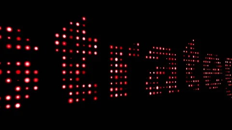 Strategy colorful led text dolly shot Stock Footage 143166820
