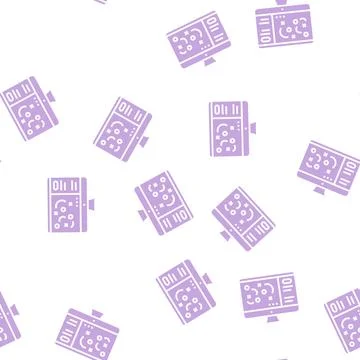 Strategy on computer screen glyph seamless pattern Stock Illustration