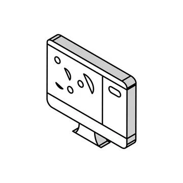 Strategy on computer screen isometric icon vector illustration Stock Illustration