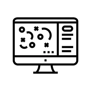 Strategy on computer screen line icon vector illustration Stock Illustration