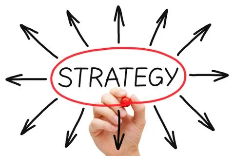 Strategy concept red marker Foto stock