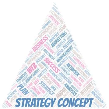 Strategy Concept word cloud create with text only. Stock Illustration
