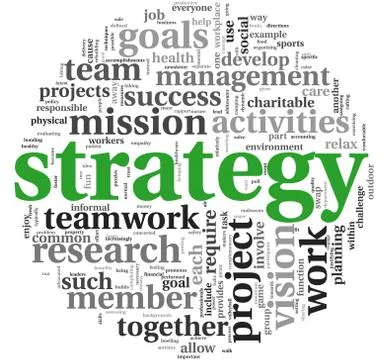 Strategy concept in word tag cloud Stock Illustration