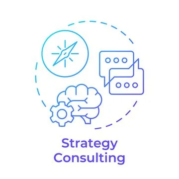Strategy consulting blue gradient concept icon Stock Illustration