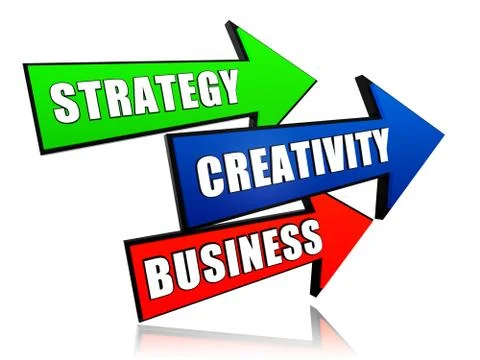 Strategy, creativity, business in arrows Stock Illustration