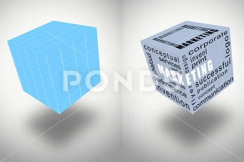 Strategy cube Isolated. Easily customizable with Smart Object PSD Template