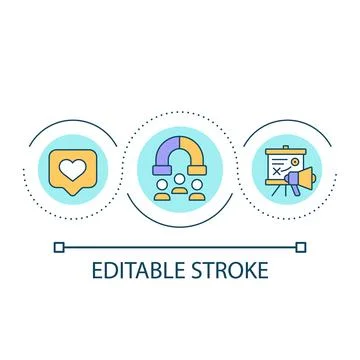 Strategy of customer engagement loop concept icon 스톡 일러스트