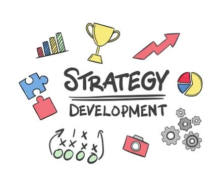 Strategy development vector Illustrazione stock