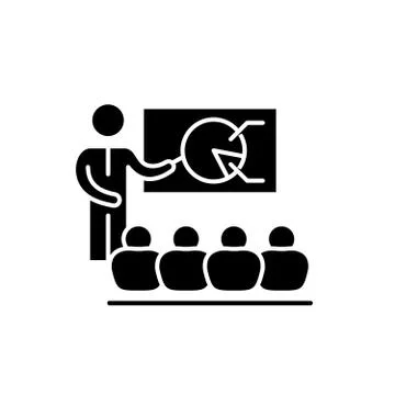 Strategy discussion black icon, vector sign on isolated background. Strategy Stock Illustration
