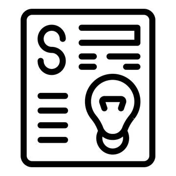 Strategy document with light bulb icon for innovative business plan Stock Illustration
