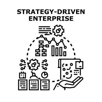 Strategy driven enterprise managing business development and analytics 库存插图