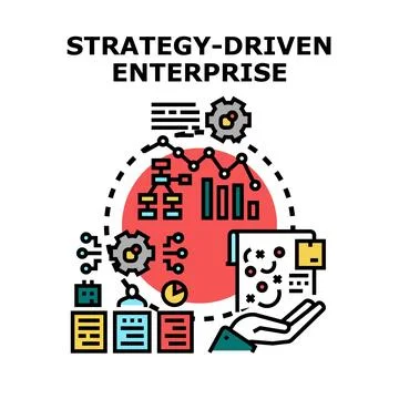 Strategy driven enterprise managing business development and analytics 스톡 일러스트