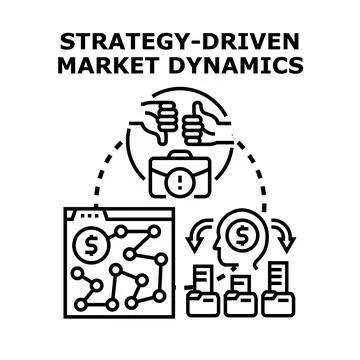 Strategy driven market dynamics concept illustration Stock Illustration