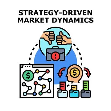 Strategy driven market dynamics concept illustration Stock Illustration